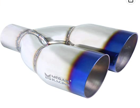 Megan Racing - Universal Twin Burnt Roll 3.5" Tips for 1997-2006 Acura Audi BMW Cadillac Ford Honda Lincoln Mazda Nissan Subaru Toyota Volkswagen
