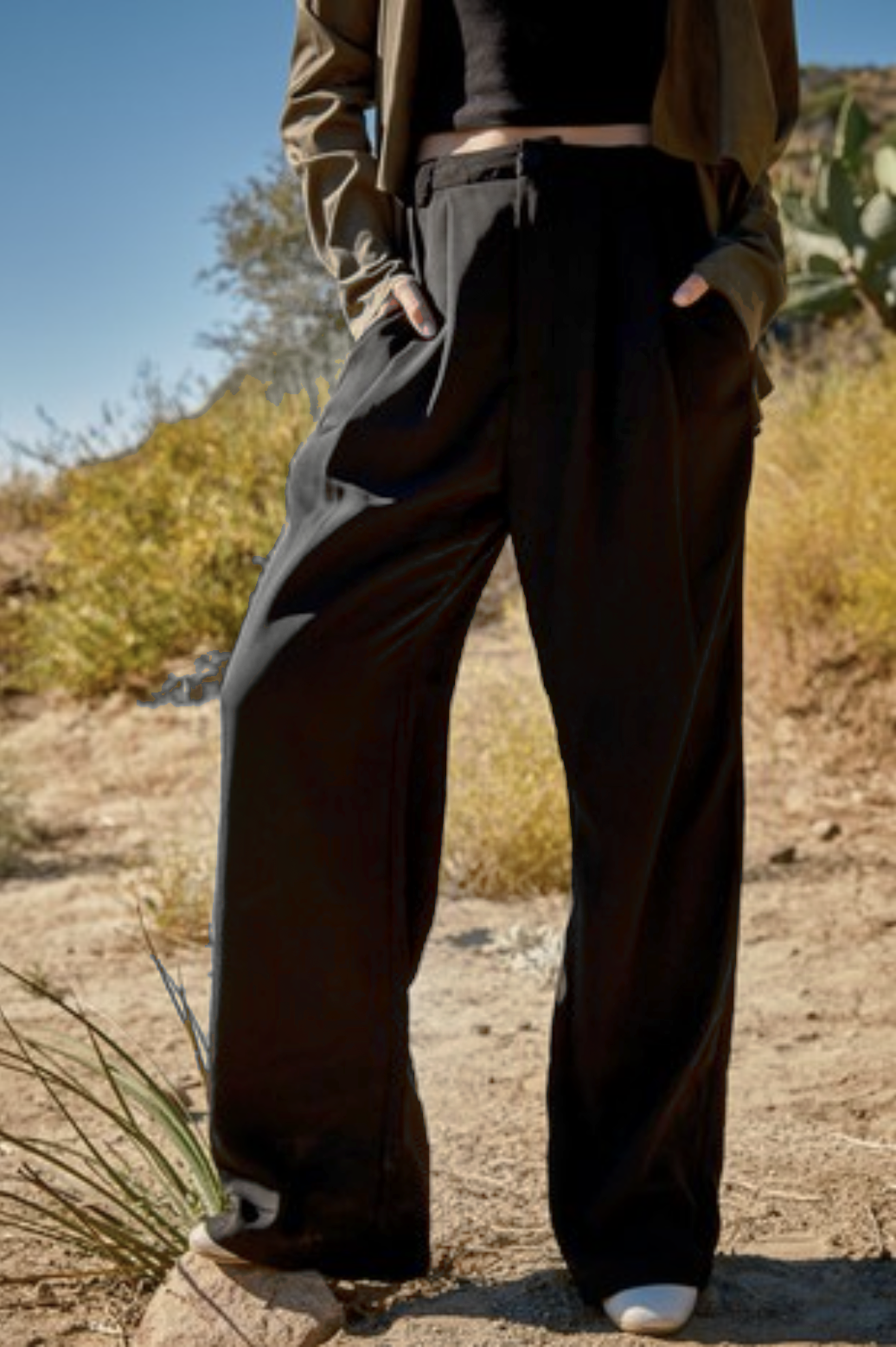 Black Button Pants