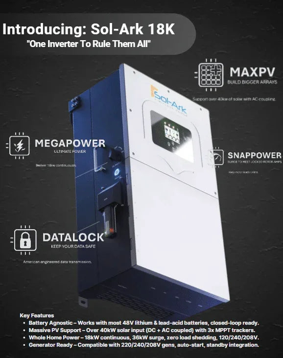 Sol-Ark 18K Hybrid Solar Inverter 18K-2P-N All in One