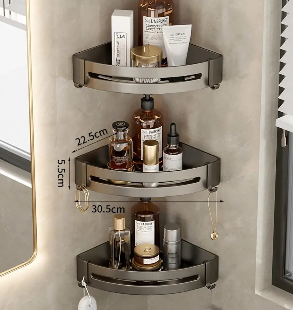 Triangle Adhesive Shower Caddy Set For Corner Showers