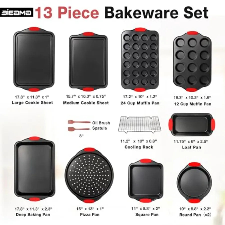 13 Piece Nonstick Bakeware Set Carbon Steel Bake Pans