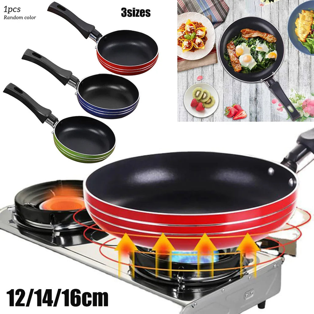 12cm/14cm/16cm Mini Frying Pan Non-Stick Steel Frypan Pot Saucepan for