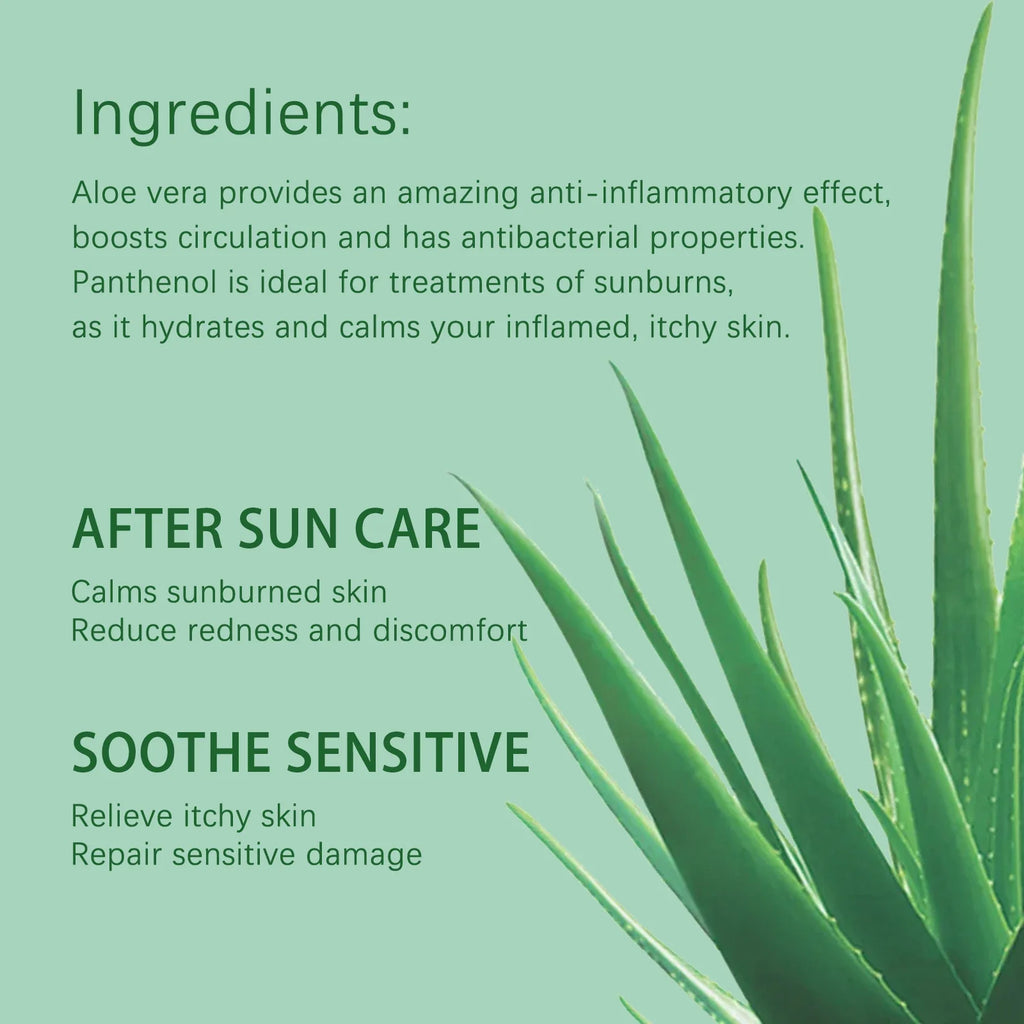 OUOHE Aloe Vera After-Sun Repair Gel Deeply Hydrates and Refreshes the Skin Relieves Post-Sun Redness Repairs and Moisturizes