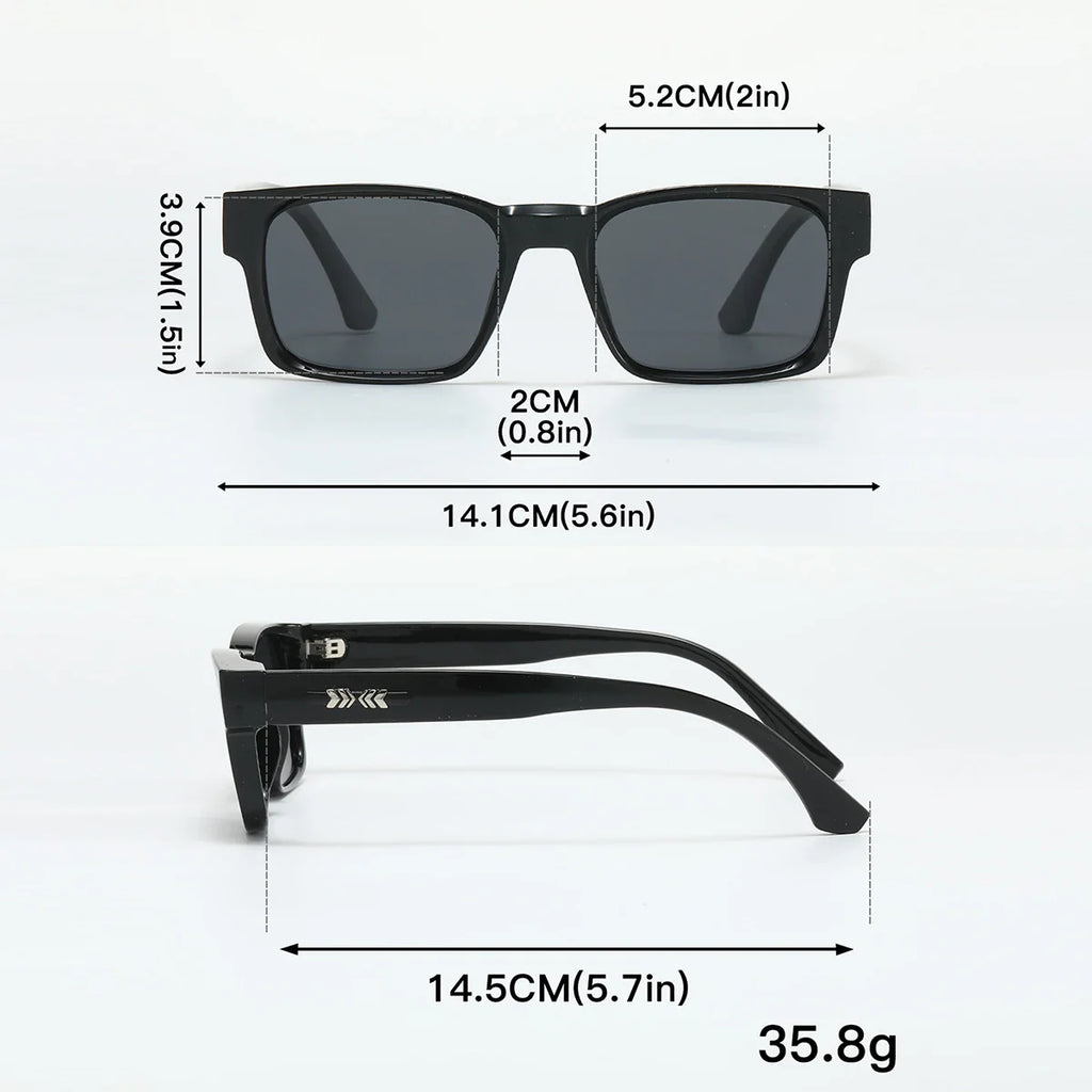 Quality Square Polarized Sunglasses Men Metal Core UV400 Unisex Sun Glasses Travel Hiking Beach Fishing Eyewear