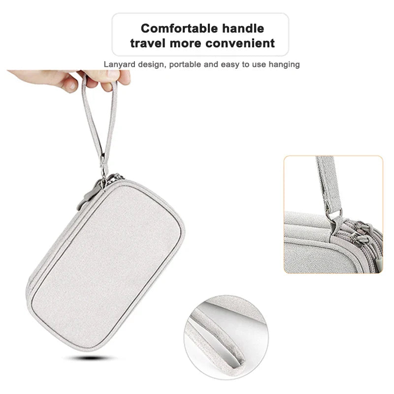Waterproof Cable Storage Bag Digital Electronic Organizer Portable USB Data Line Charger Plug Storage Bag Travel Cable Organizer