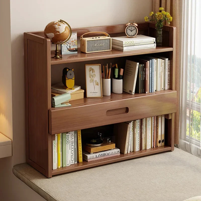 Household Goods Simple Desktop Bookshelf Dormitory Multi-layer Storage Rack Home Student DeskSolid Wood With Extraction Rack