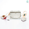 New Wine Red High Heels Shoes And Bag Dotted Crystal Wedding Party Spring, Summer, and Autumn Fashion Women's Noble Sandals