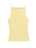 Women's Halter Tank Top Sleeveless Thin Straps Solid Color Camisole Fashion Female Top