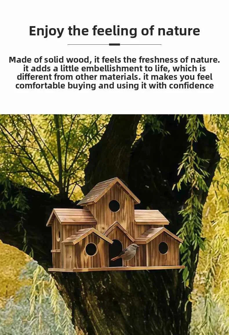 Bird Houses Bird Room Large Bird House for Garden Courtyard Backyard Decor Finch Bluebird Cardinals Handmade Humming