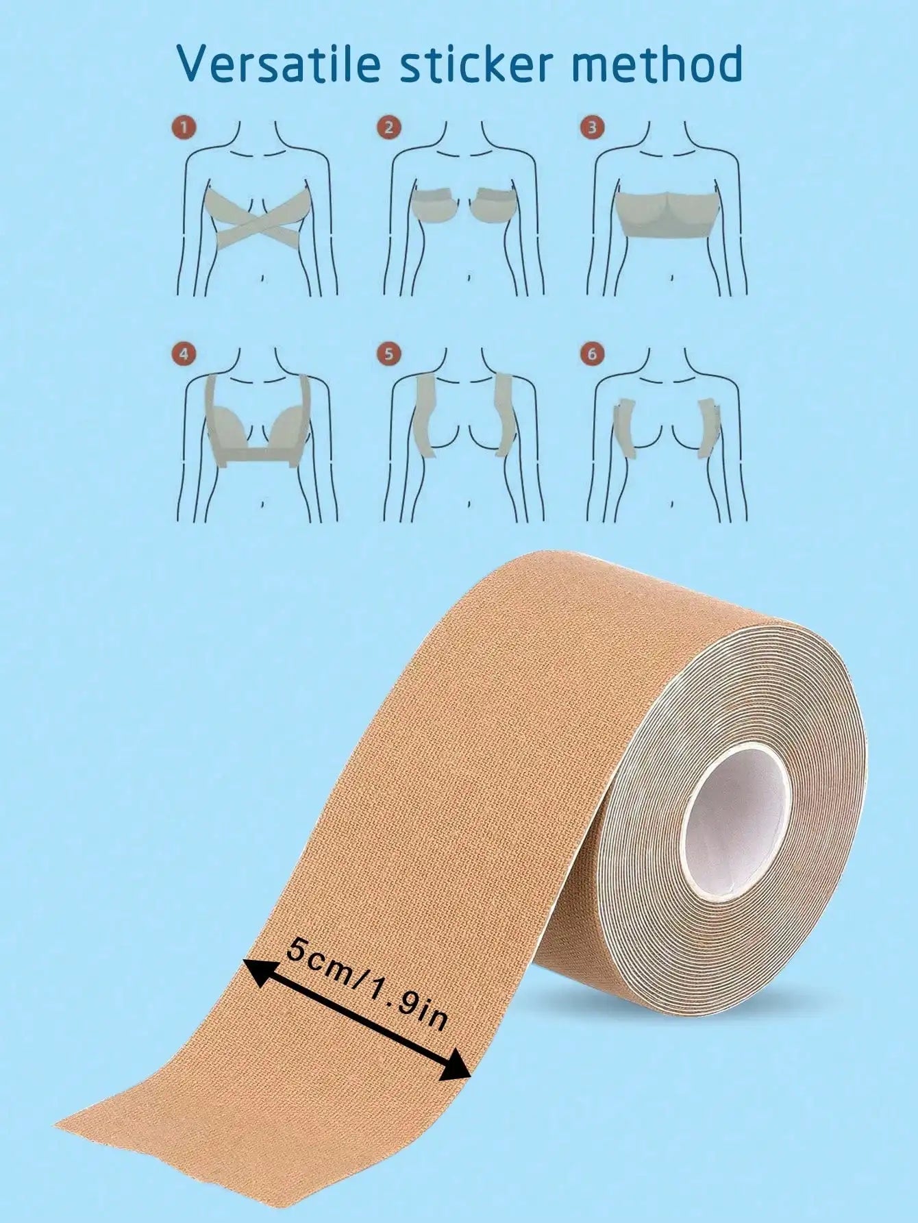 Invisible Chest Lifting Patch - Soft Lightweight Tape, 3 Sizes