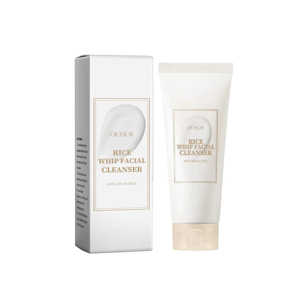 Rice Milk Cleansing Foam 120g Gentle Facial Wash Deep Cleanse Rice Extract Hydrating Non Drying Rich Lather for Soft Bright Skin