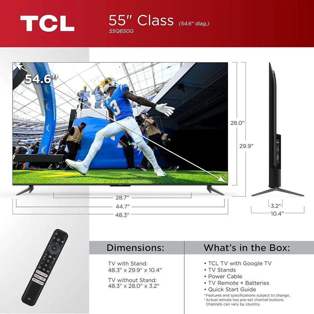 Q6 QLED 4K SmartTV With Google TV DolbyAtmos HDR Pro