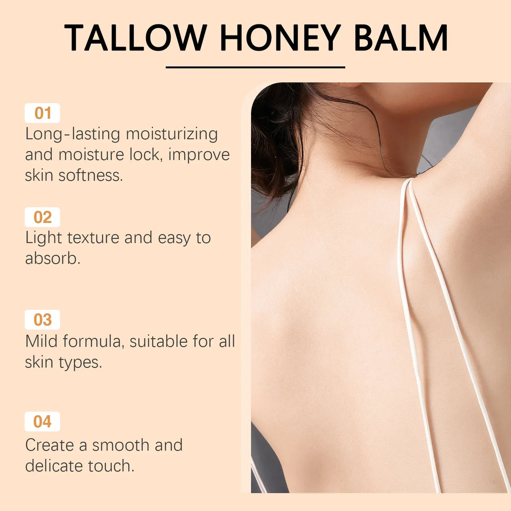 Beef Tallow Honey Cream Brightening Fade Dark Spots Remove Melanin Firming Non-Greasy Lasting Moisturizing Soothing Body Lotion