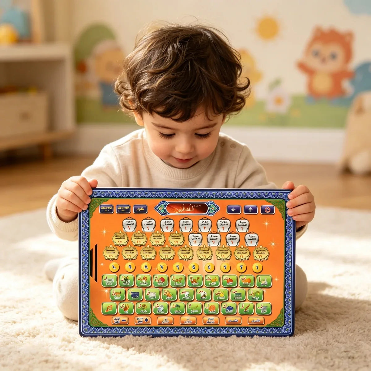 Arabic Learning Tablet for Kids Touch Screen Educational Device Battery Powered Early Education Tool Pronunciation Teaching