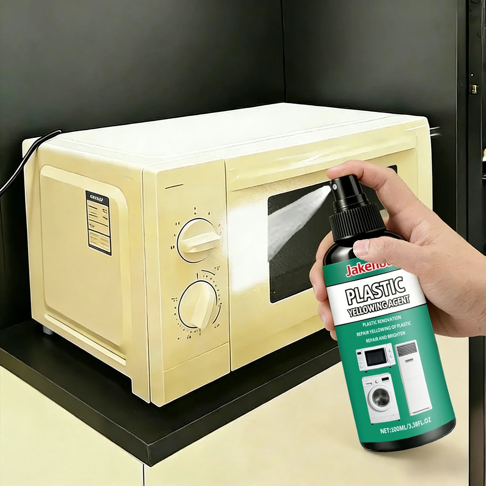 Plastic Yellowing Remover Scratch Repair - Appliances AC Units Fridge Toilet Back To White Gloss Long-Lasting Polish Clean Care*