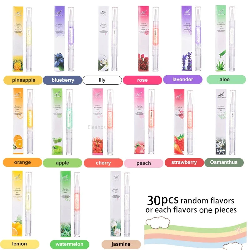 30pcs Cuticle Oil Nail Care Nutrition Oil Pen Nails Repair Hand Cuticle Manicure Treatment Nail Strengthening Care Product Set