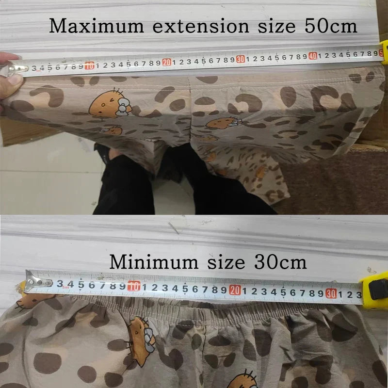Cartoon Hello Kitty Spring Summer Leopard Print Wide Leg Pajama Pants Soft Casual for Women Loungewear Long Or Short Options