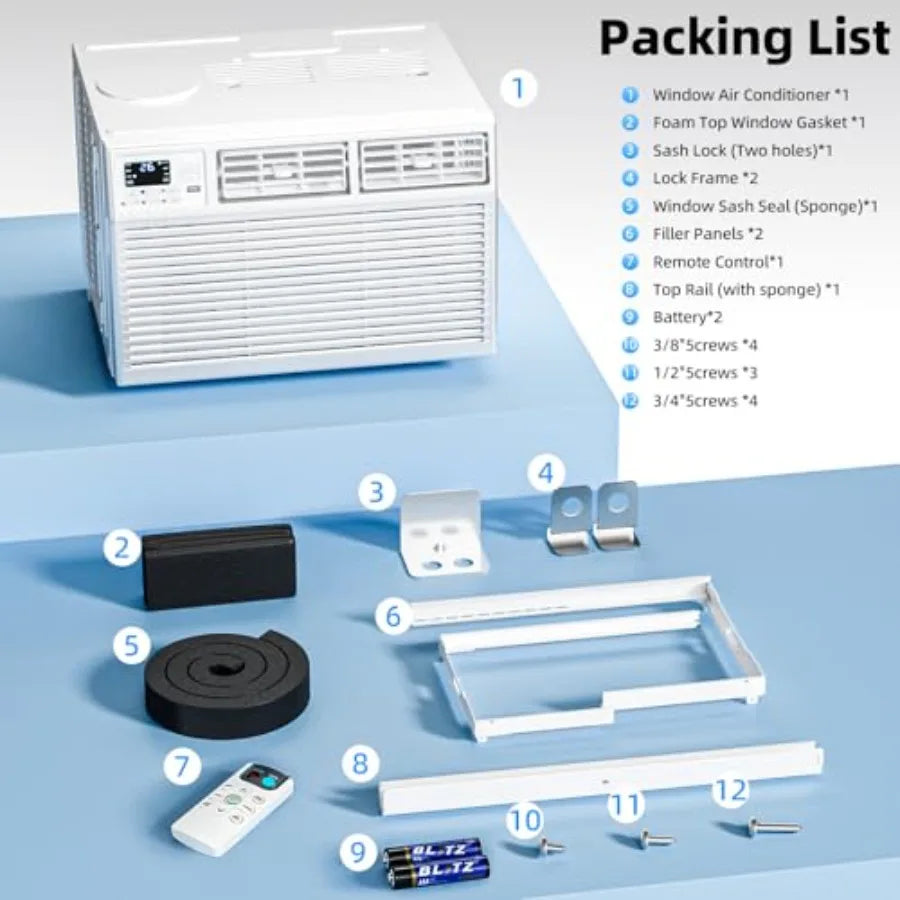 Window Air Conditioner 8000 BTU With Remote Energy Saving Mode