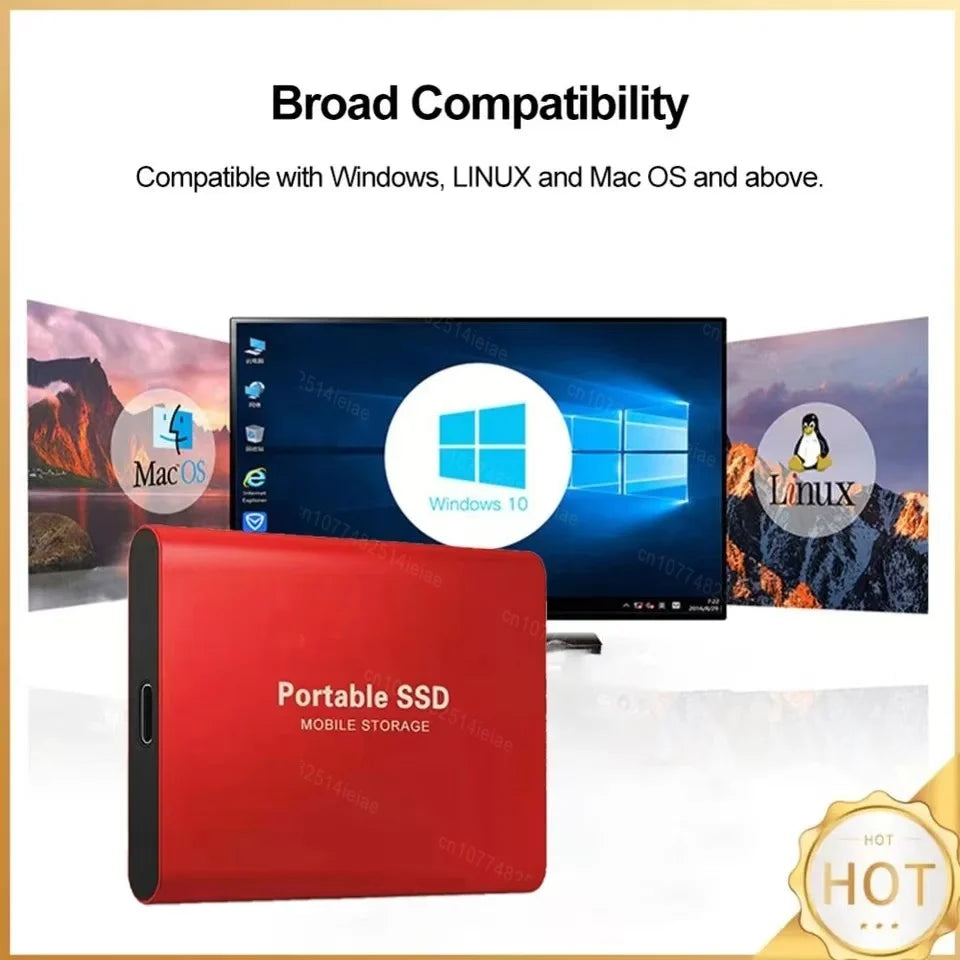 4TB Mini External Solid State Drive Portable SSD 8TB Hard Drive Small Size Quick Read Write Travel Backup Storage