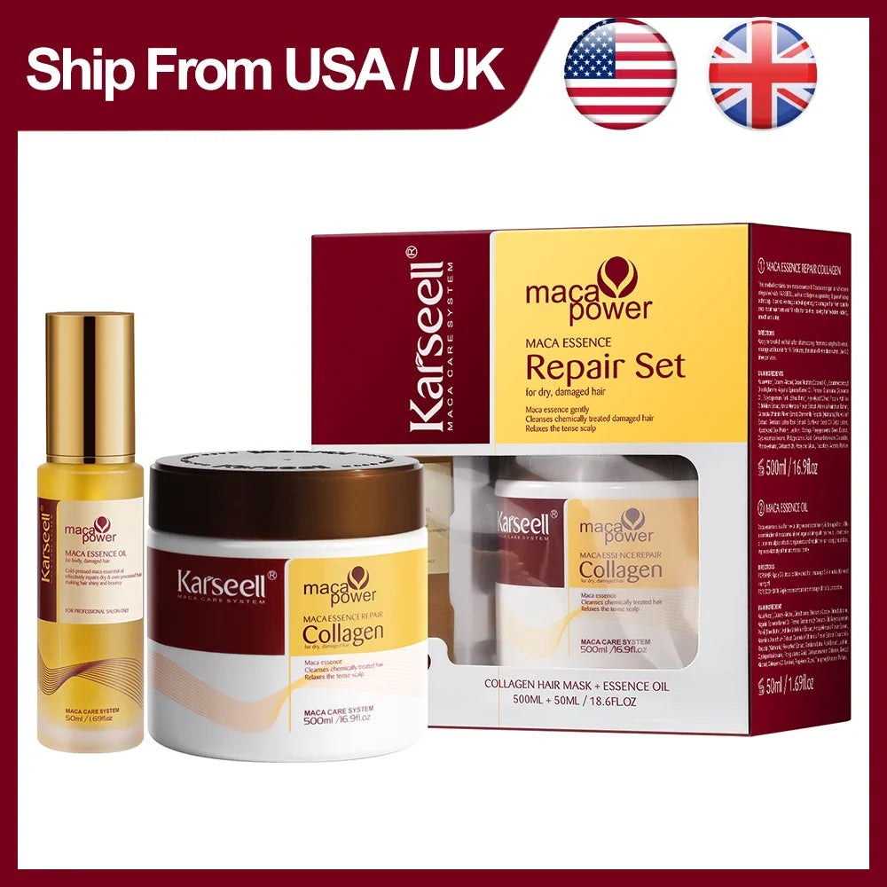 Karseell Collagen Hair Mask and Argan Oil Serum Duo