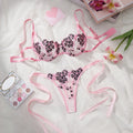 Lady Floral Embroidery Lingerie Set Women Sheer Bra and Brief Underwear Set Satin Sexy Intimates Underwear