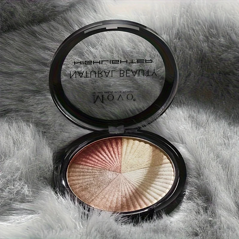 2pcs 5 Colors Highlighter Powder Palette With Pearly Shimmering, Shimmer Glitter Highlight Contouring Palette,