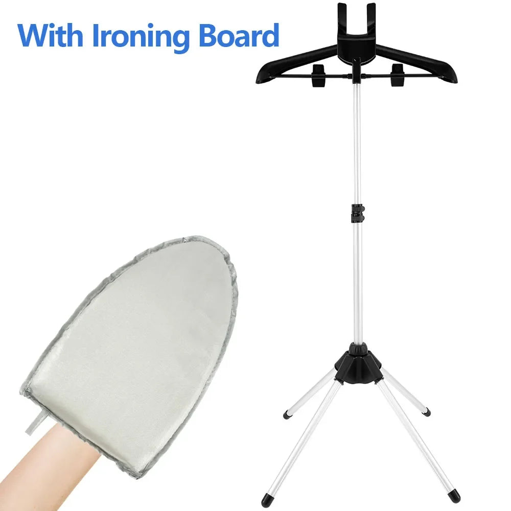 Steamer Stand with Hand-held Ironing Board 84-160cm Portable High Adjustable Handheld Garment Steamer Rack Foldable Home Hanger