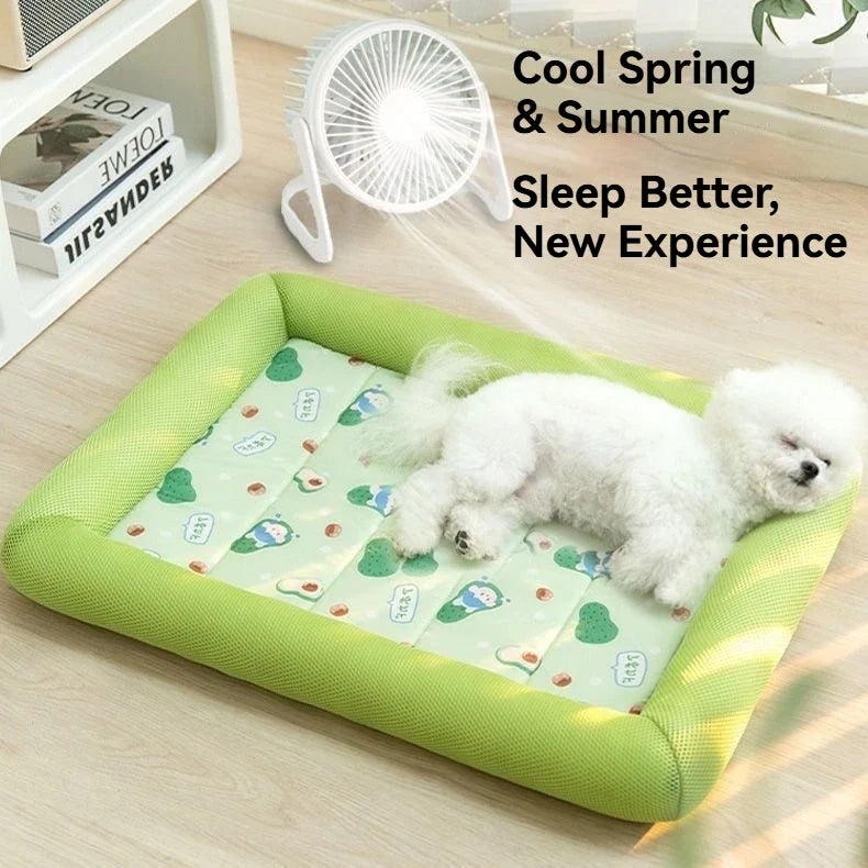 Cool Pet Mat Summer Dog Cooling Pad Breathable Non-stick Hair Waterproof Sleeping Cushion for Large Medium Small Dogs Cats