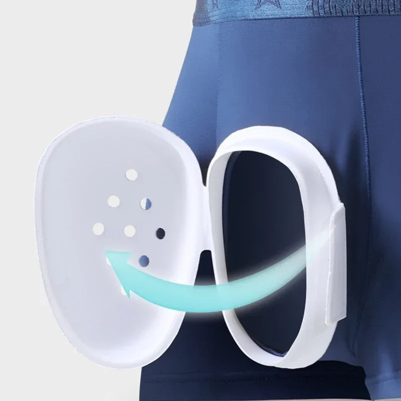 Post-circumcision underwear for adult men. Special protective cover for preventing friction after circumcision surgery.