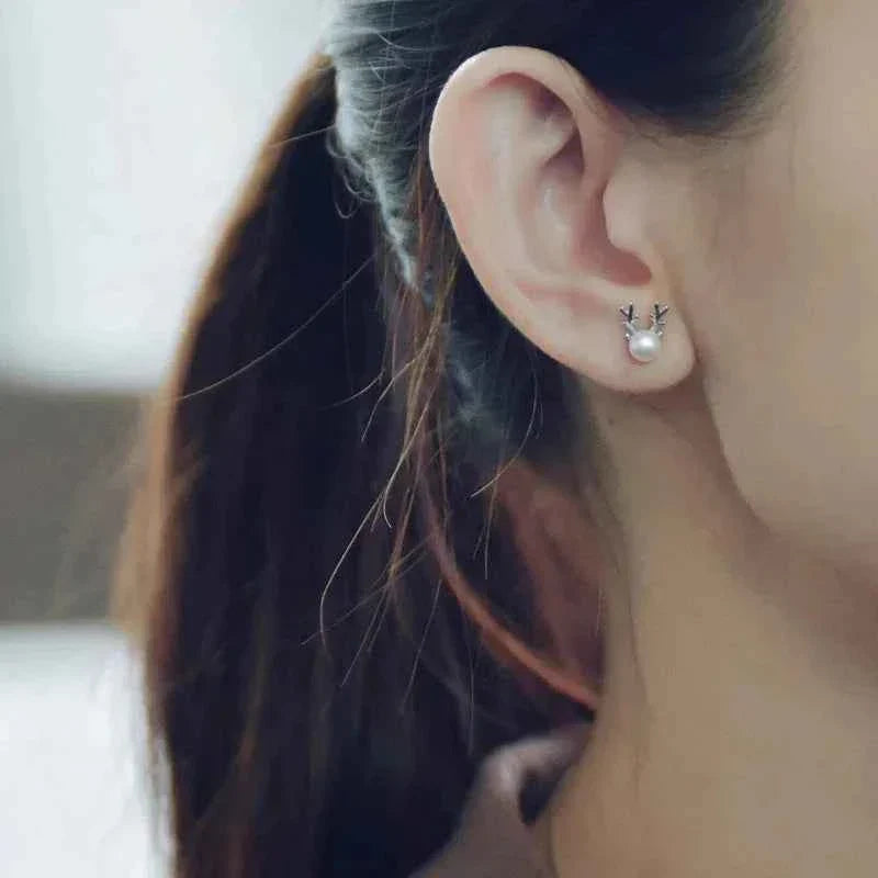 Cute Antler Stud Earrings For Women