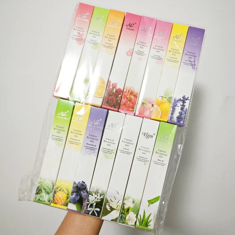 30/15PCS Cuticle Oil Pen Nail Revitalizer Nutrition Oil 15 Smells Nail Treatment Soften Nourish Manicure Nail Care Product Set