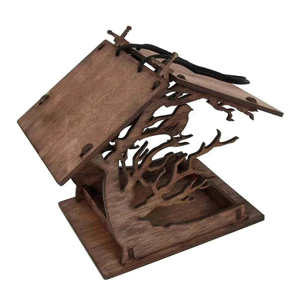 1Set Bird Feeder Wood House Feeder Outdoor Garden Nest Home Decorative Durable Bird Feeding Container for Backyard
