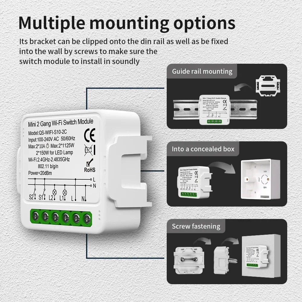 TNCE Tuya Switch Light Curtain Dimmer WIFI Zigbee, Smart DIY MINI Module, Roller Shutter motor Breaker, voice alexa google home