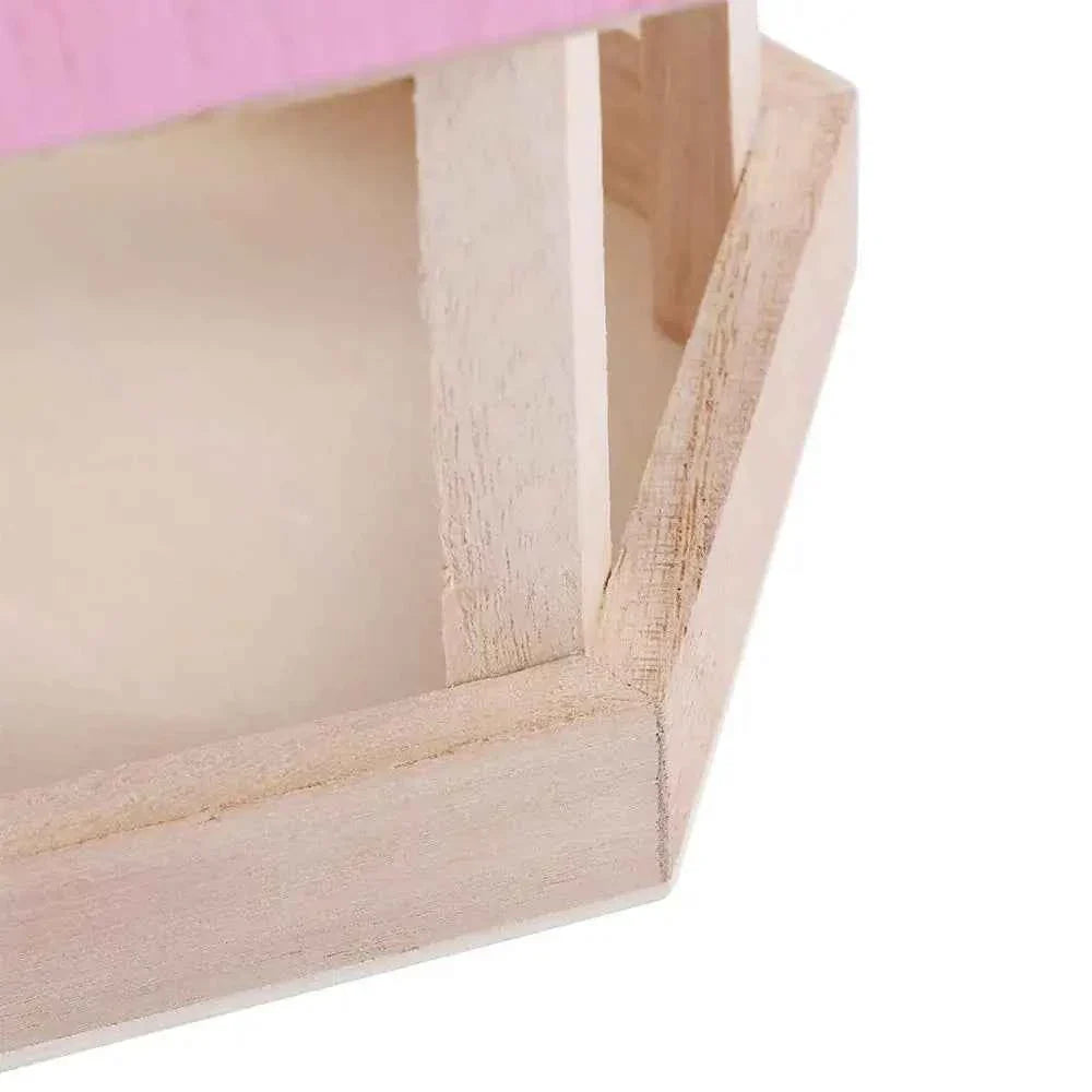 Wooden House Bird Feeder Outdoor Wooden Birds House Hanging Feeding Station Hollow Bird Feeder Food Container for Garden Park