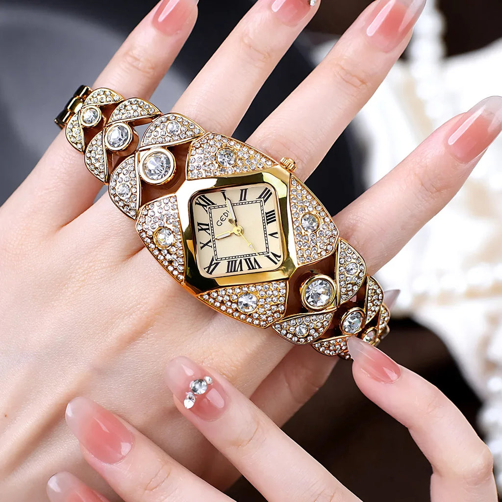 2026 New Women Watch Light Luxury Brand Diamond Inlaid Bracelet Watches Waterproof Ladies Fashion Quartz Clock Wristwatch Gift