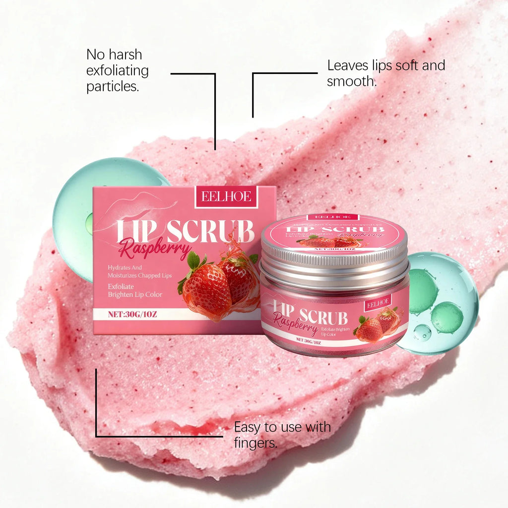 Strawberry Lip Scrub Exfoliating Preventing Drying Cracking Improve Dullness Remove Dead Skin Moisturizing Brightening Lip Care
