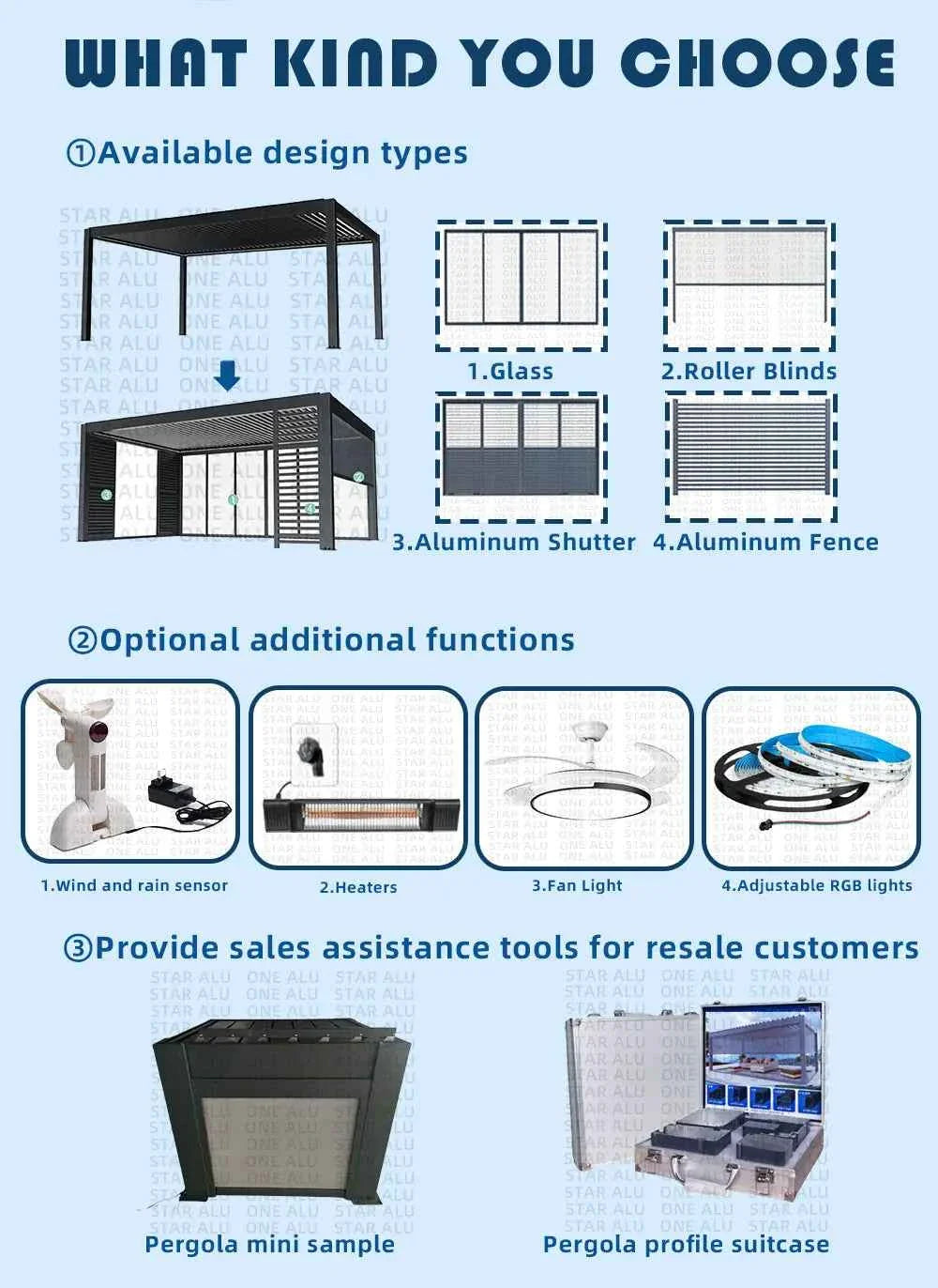 Bioclimatic Aluminum  Pergola 3x4m/10x13ft Manual flip louvered roof with  roller blinds  gazebo canopy carport garden