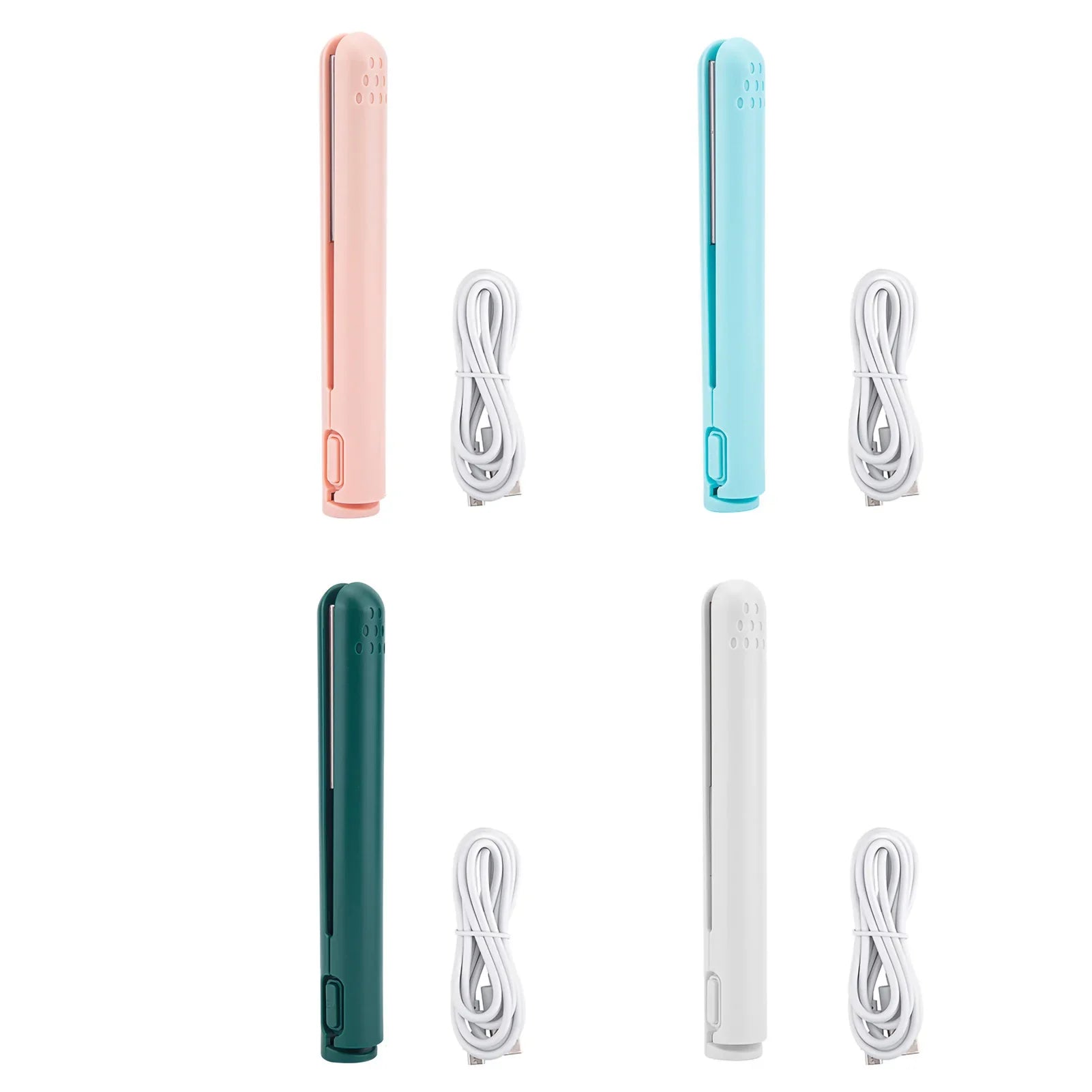 Heating Straightening Iron Mini 2 in 1 Hair Straightener USB Ceramics Heating Straightening Curling Flat Iron
