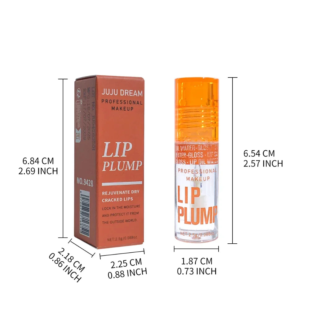 Cherry Plump Lip Oil – Moisturizing Lip Gloss Serum, Long-Lasting Waterproof Volume & Shine, Non-Sticky, Unisex, Holiday Makeup