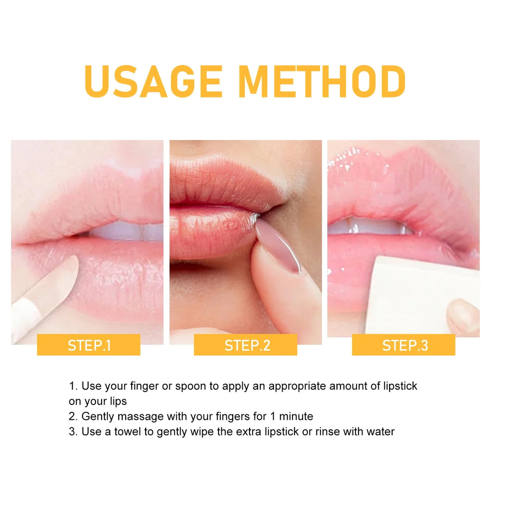 EELHOE Honey Lip Scrub Exfoliator for Dry Chapped Lips Nourishing Moisturizing Dead Skin Removal Plumping Line Care Treatment