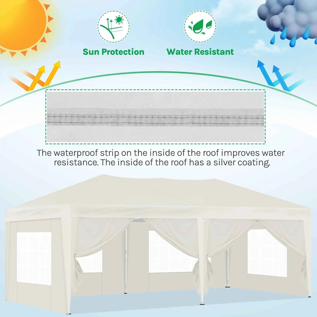Pop Up Folding Gazebo Garden Gazebo Marquee Pergola Waterproof Windproof UV Protection party tent for Garden Camping Beach BBQ