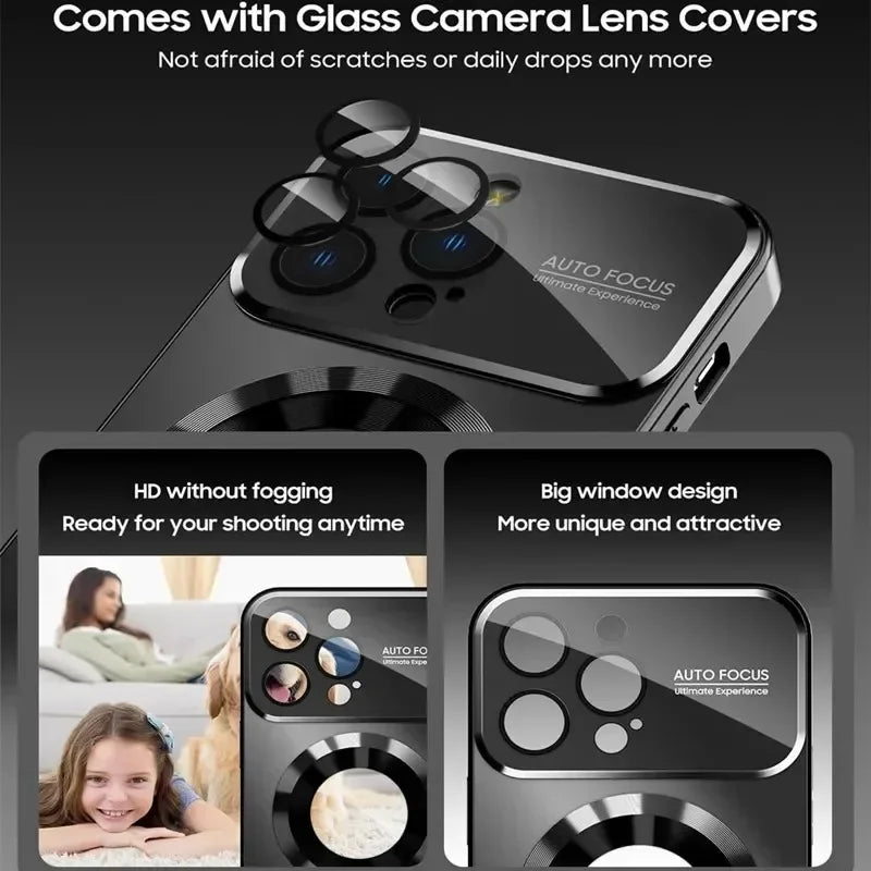 Luxury Magnetic Case for iPhone 16 15 14 13 12 11 Pro Max Plus - Magsafe Compatible