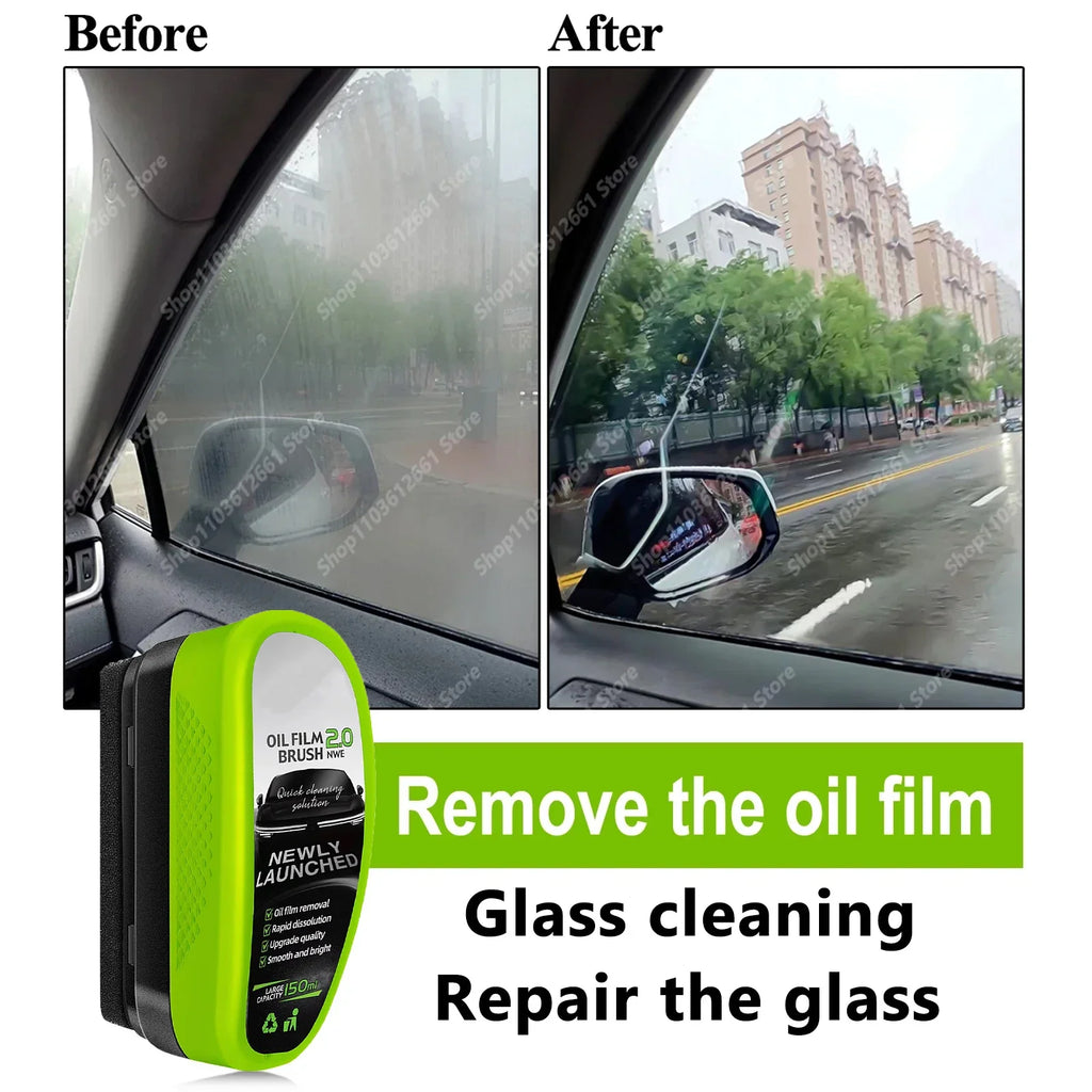 Car Oil Film Remover Sponge Brush - Auto Glass & Windshield Window Oil Stain Cleaner