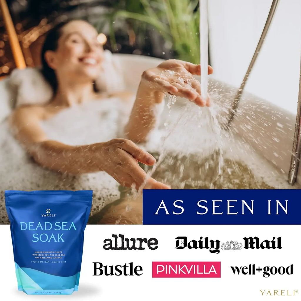 Magnesium Flakes 15lb Dead Sea Bath & Foot Soak, Over 800,000mg Magnesium Chloride Per Bag, Alternative to Epsom Salt for Sore