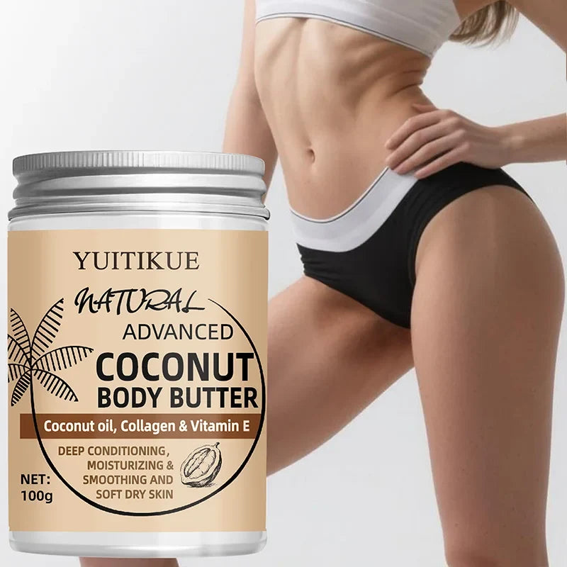 Advanced Coconut Body Butter 100g - Creamy Texture for Easy Absorption, Deeply Moisturizes & Smooths Dry Skin