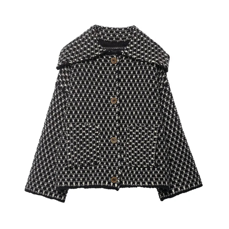 HH 2026 Spring Jacket For Women Loose Casual Knitted Cardigans Lapel Single Breasted Long Sleeve Sweater Coat High Street Tops