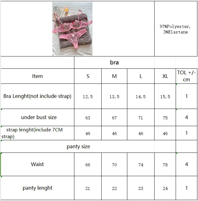 Night Beautiful Sexy Women 2 Piece floral Embroidery Underwear Sexy Erotic lingerie underwear Set