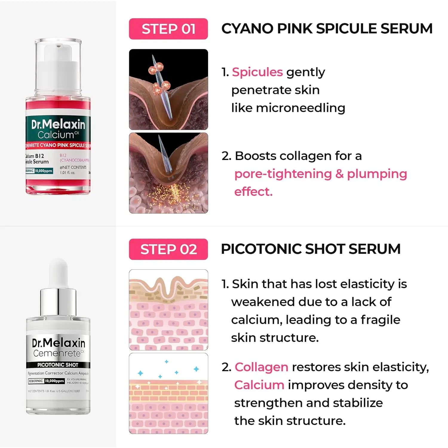 Dr.Melaxin Lumi firm & lift Duo | Korean facial Collagen Firming serum plumping skin & tightening refines skin repair density