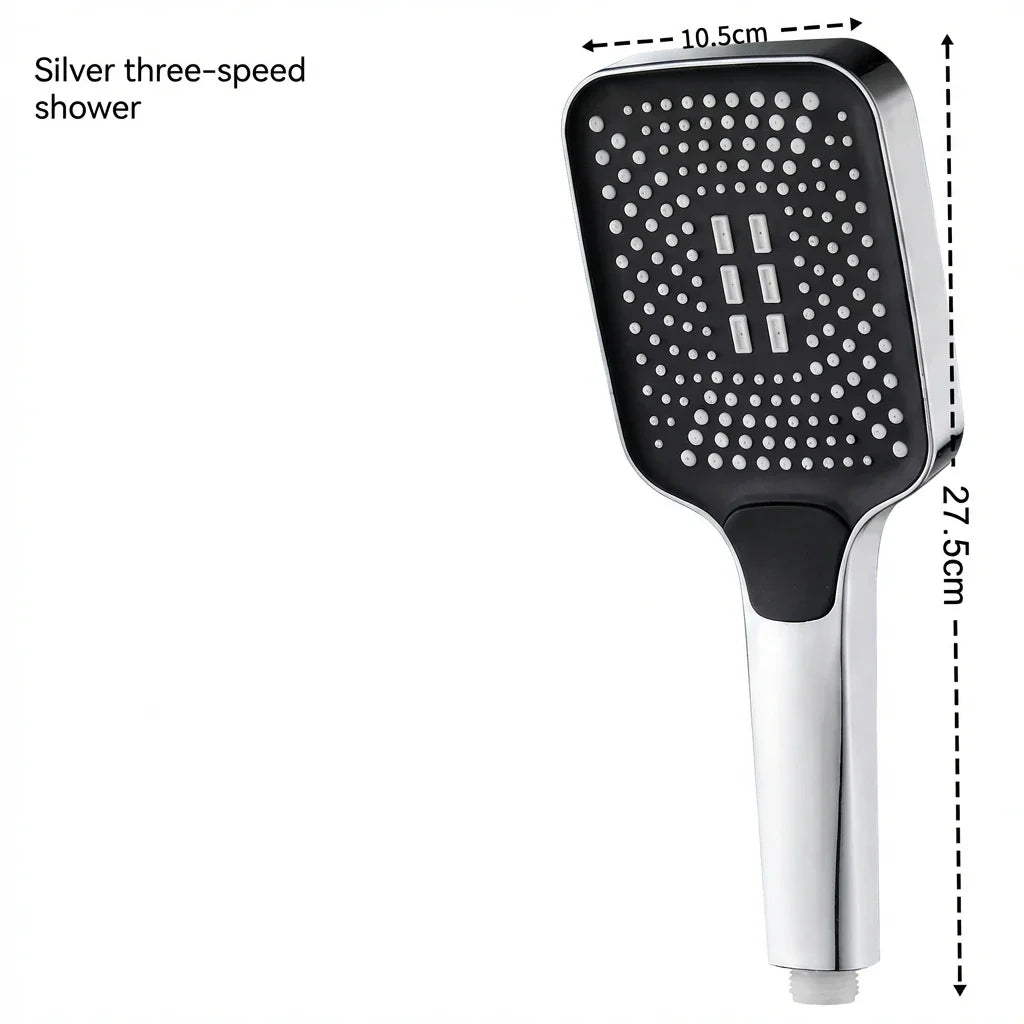 Adjustable 3-Mode Rainfall Shower Head Large Flow High Pressure Water Saving Shower Mixer - Bathroom Accessory