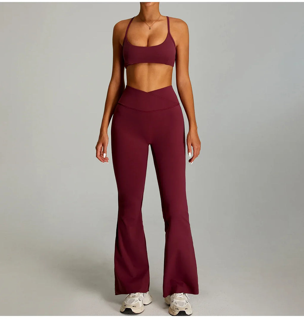 Women Cross Straps Sports Bra Gym Yoga Crop Workout Top Vest High Support Fitness Bralette Push Up Underwear Soft Breathable